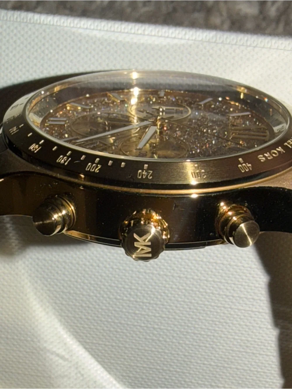 Michael Kors Oversized Berkley Pavé Gold-Tone Watch